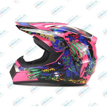 Кроссовый шлем розовый-граффити | AHP AHPG5